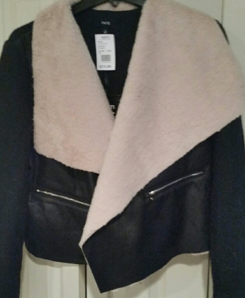 FATE faux leather asymmetrical jacket
